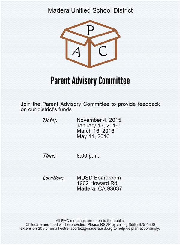 Parent Advisory Committee Parent Advisory Committee