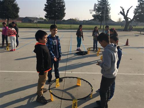 PE Trampoline outside 