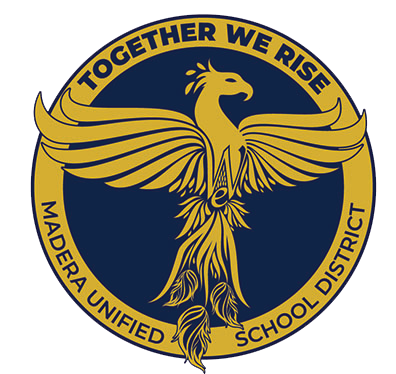 Together We Rise with phoenix bird and Madera Unified School District