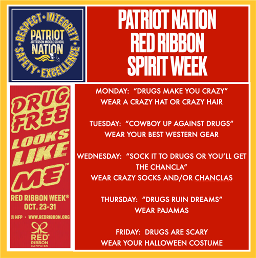 red ribbon week 2023 dress up days